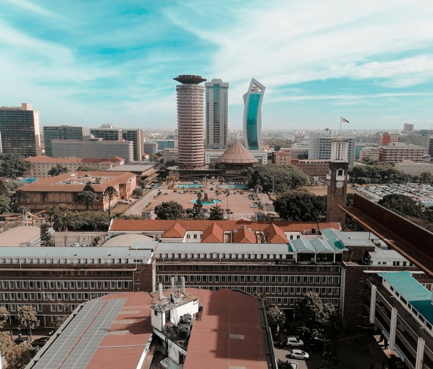 a view of a city from a tall building