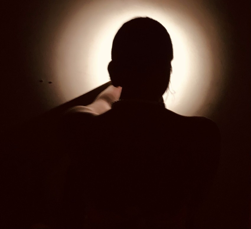 a silhouette of a person