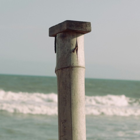 a post in the ocean