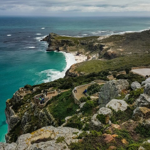 aerial view of seashore