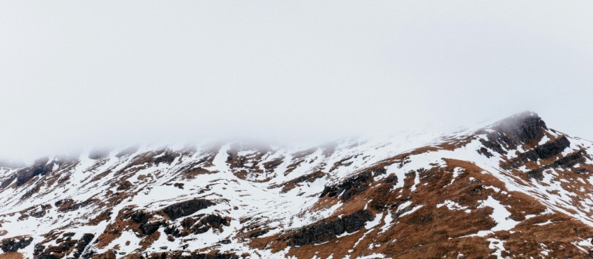 a snow covered mountain with a sky background