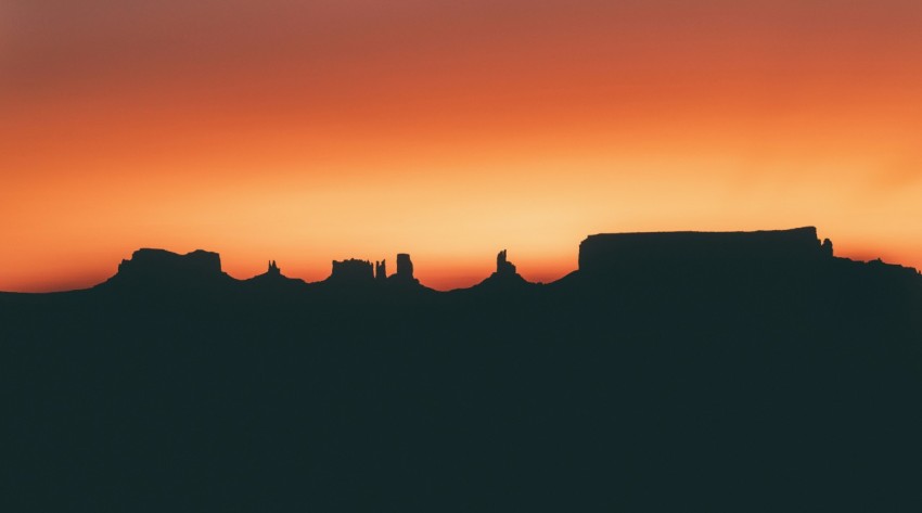 silhouette of mountain range m