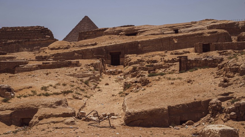 a group of buildings in a desert