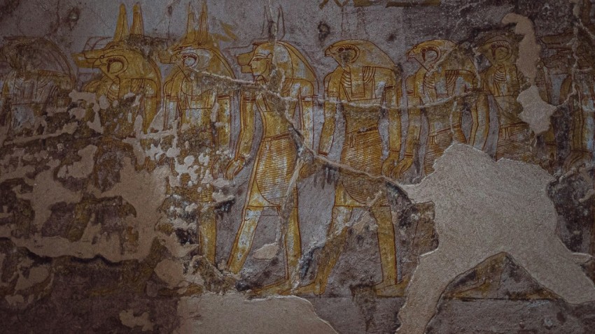ancient carvings on a wall