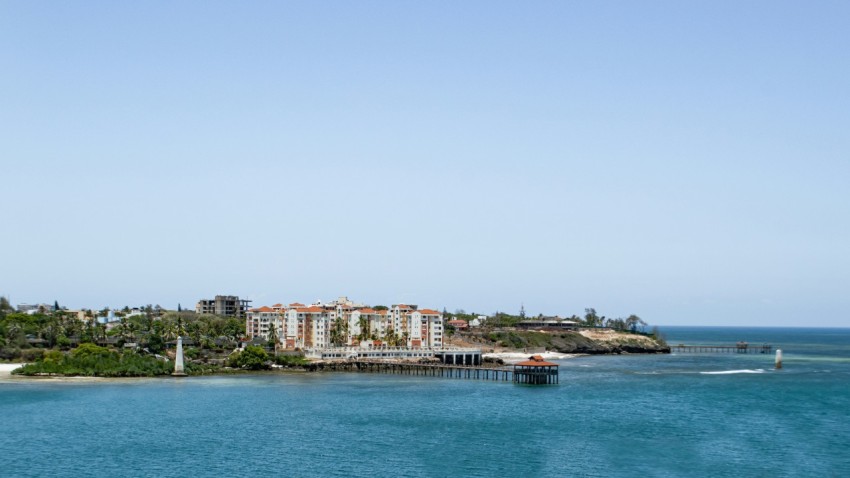 an island in the middle of a body of water