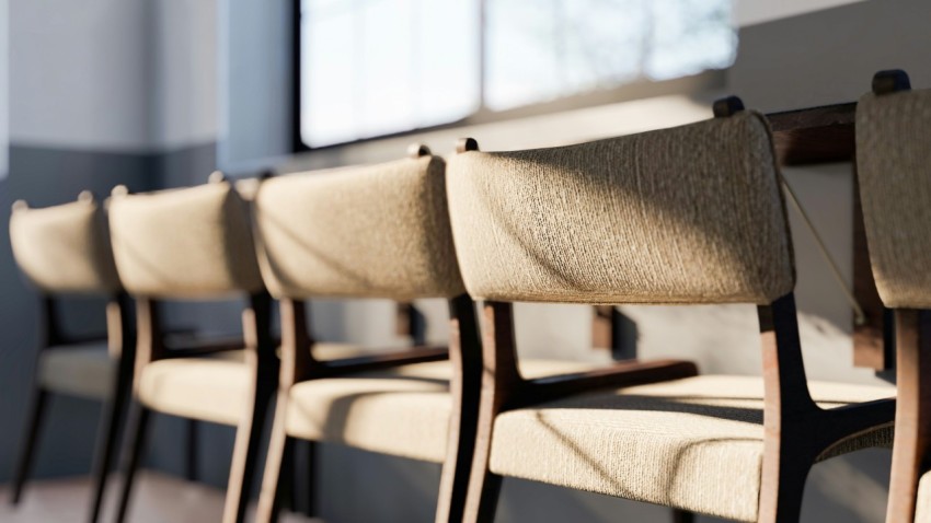 white and black chairs near window 72a1A