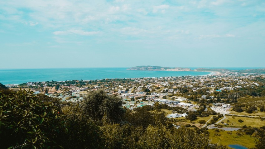 a view of a city and a body of water