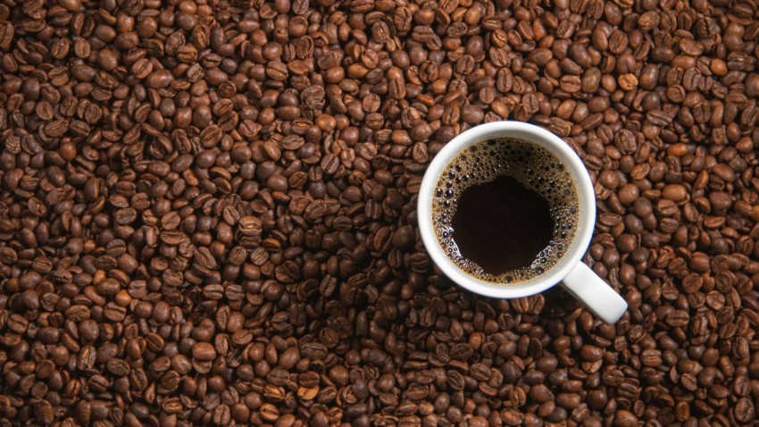 white ceramic mug on brown coffee beans UTdA