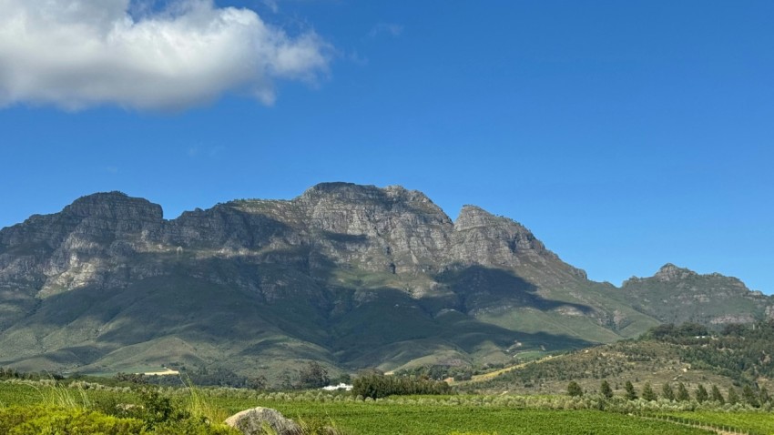 a view of a mountain range in the distance