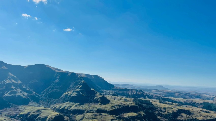 a view of a mountain range from a plane