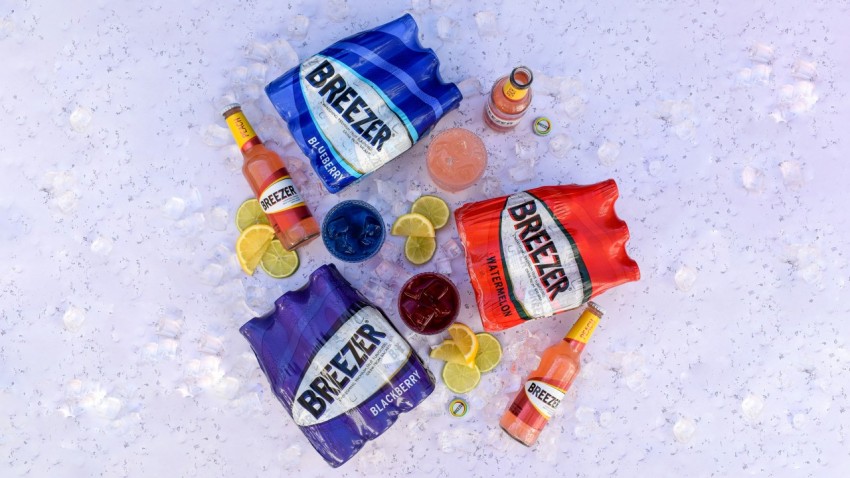 a group of snacks sitting on top of a snow covered ground