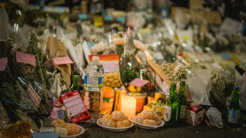 a table full of food and drinks