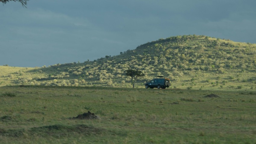 a car parked on a hill