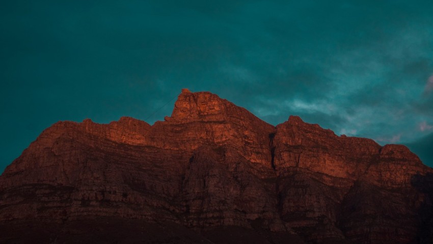 mountain under dark sky