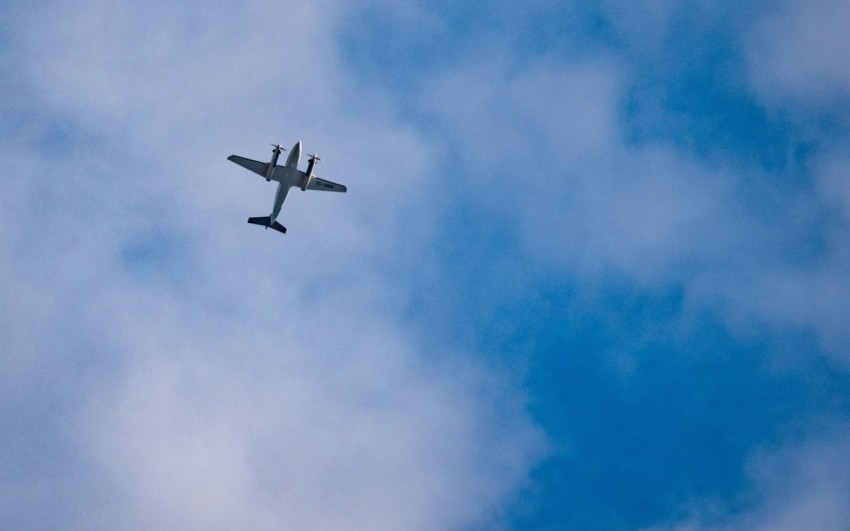 white airplane flying in the sky