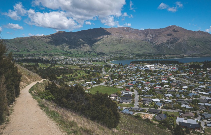 a view of a city from a hill