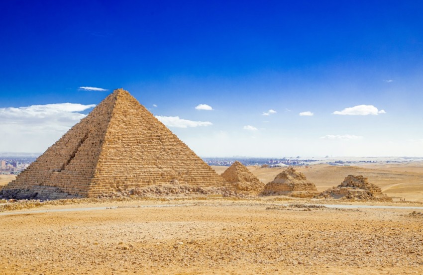 a pyramid in a desert