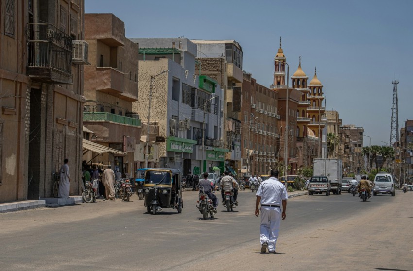 a man walking down a street