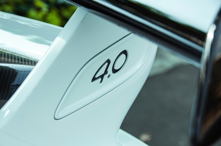 a close up of the number forty on a car