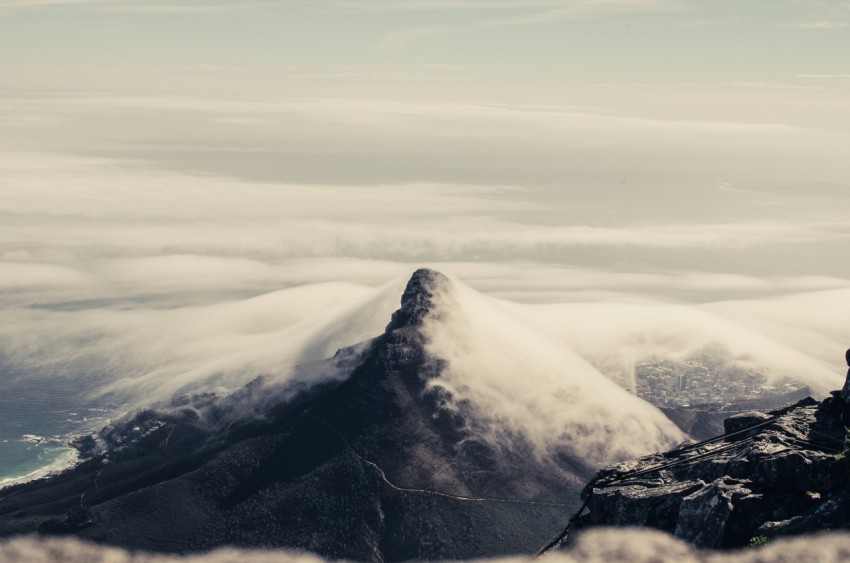 black and white mountain