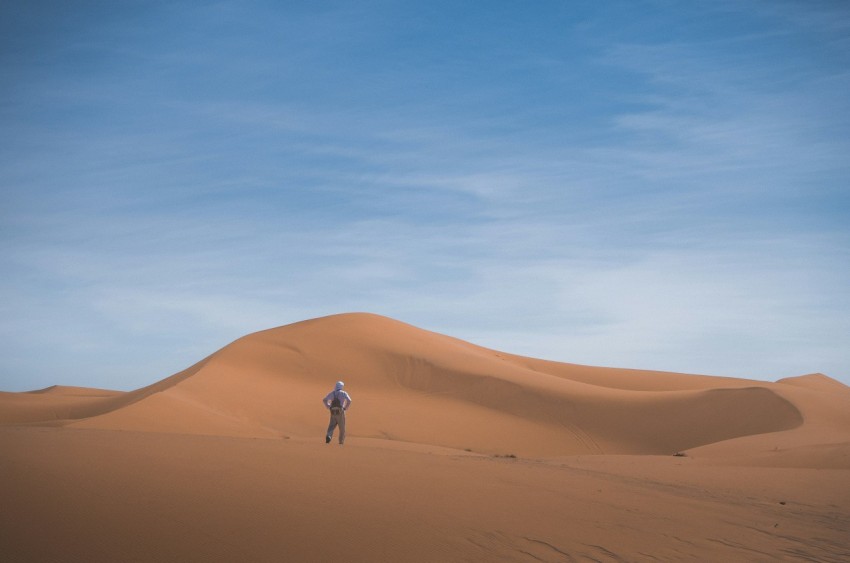 person standing on desert 7zf