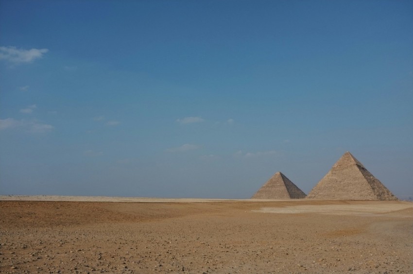 two pyramids at egypt during daytime