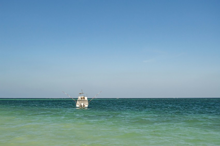 a boat in the ocean