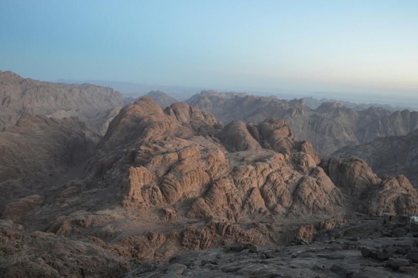 a view of a mountain range from a high point of view