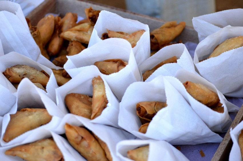 tray of fried quesadillas