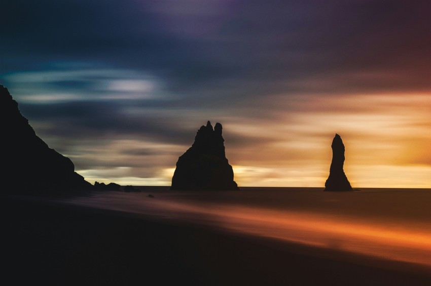 silhouette of rock formation during golden hour BzqaeA