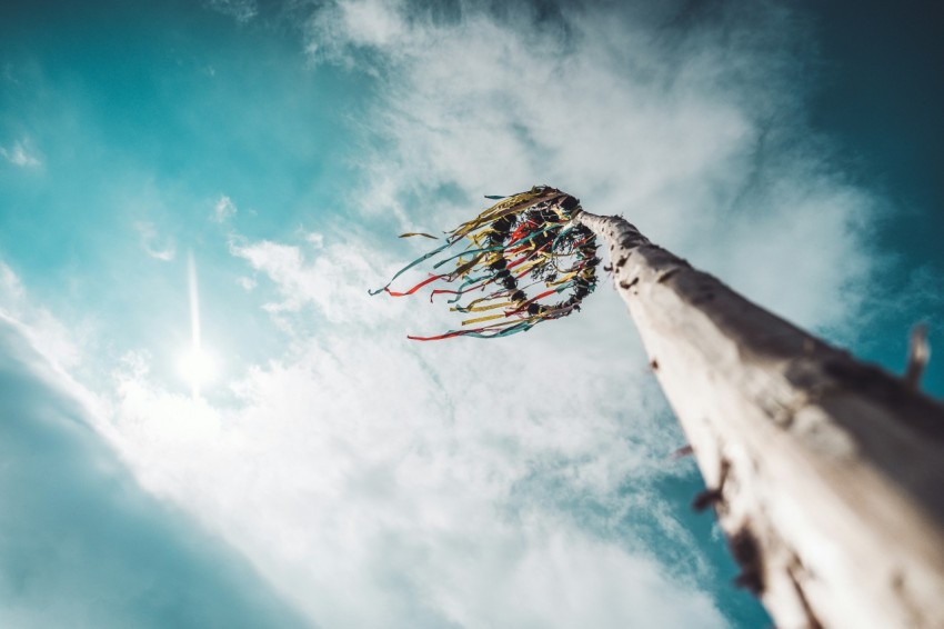 low angle photography of round ring decor