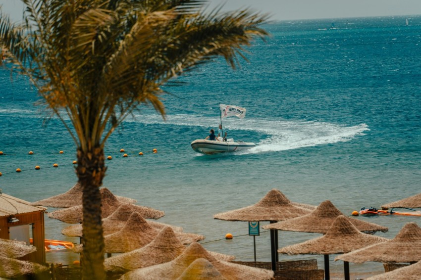 a boat in the ocean