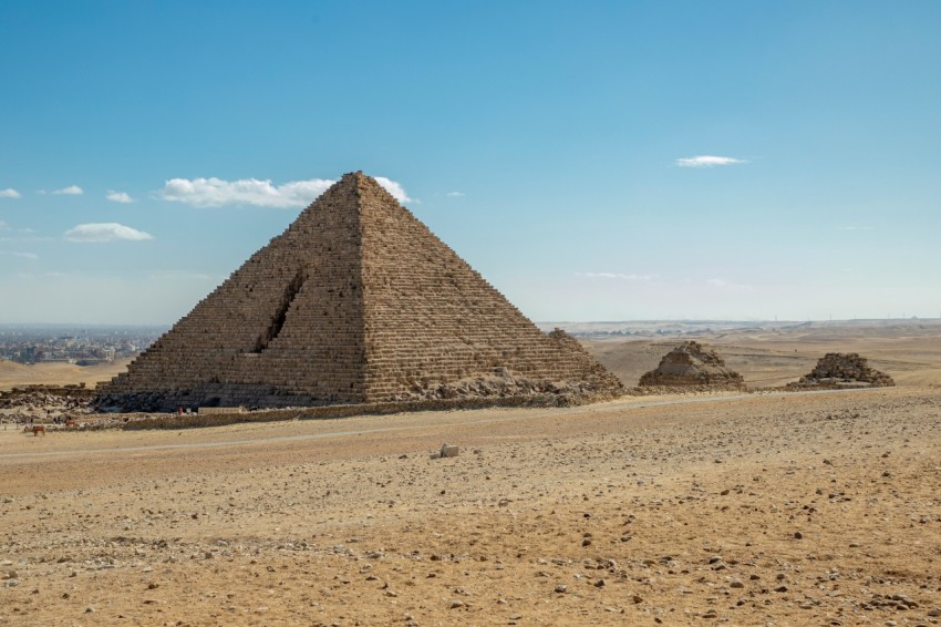 a large pyramid in the middle of a desert