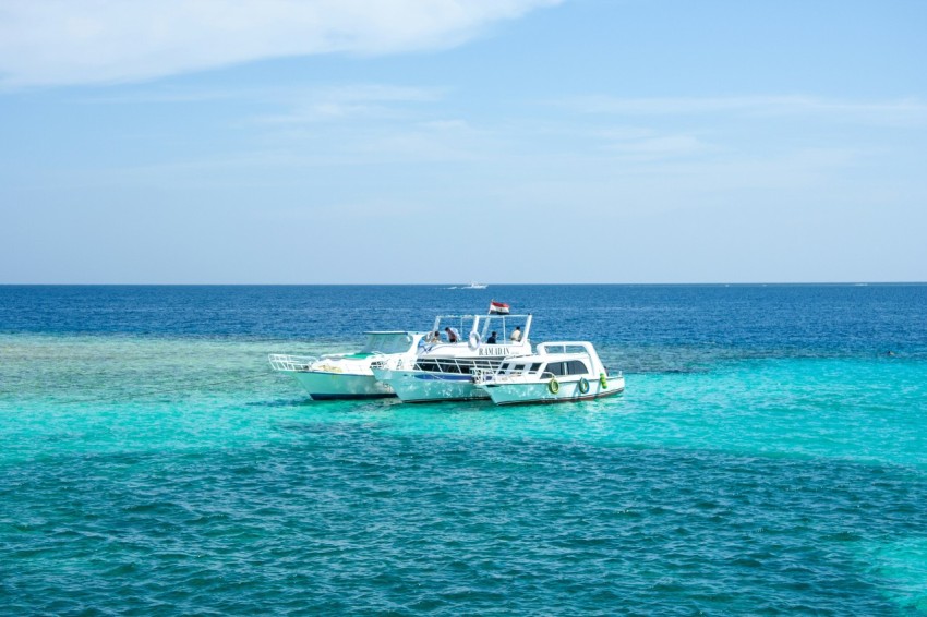 boats floating on the ocean during day