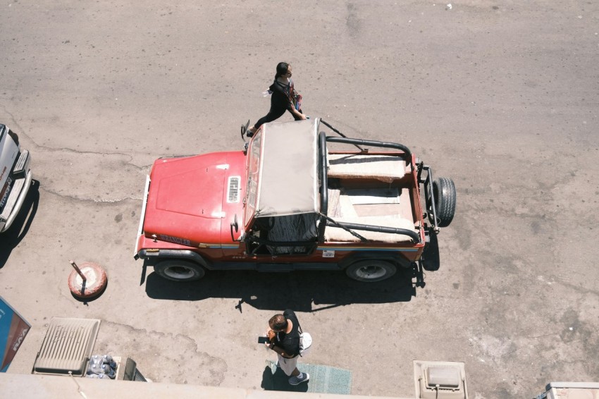 a person standing on a truck