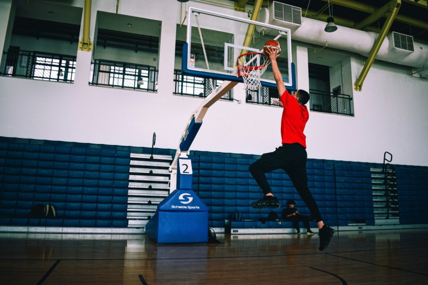 a man playing basketball