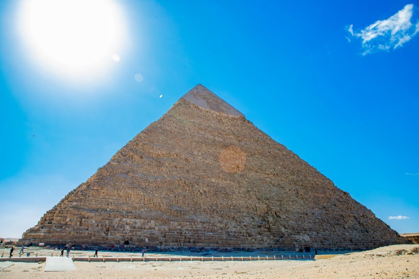 a pyramid in the desert