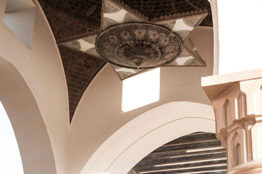 white and brown floral ceiling