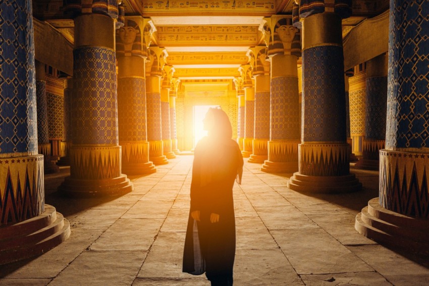 silhouette photography of standing woman