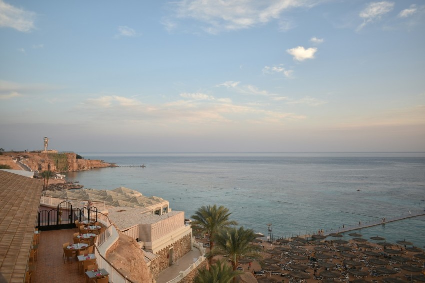 a view of a body of water from a rooftop