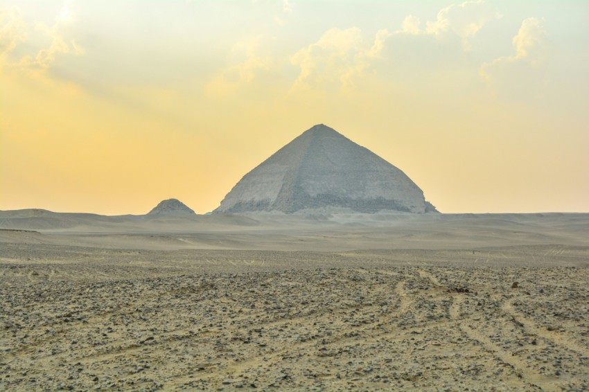 a large pyramid in the middle of a desert