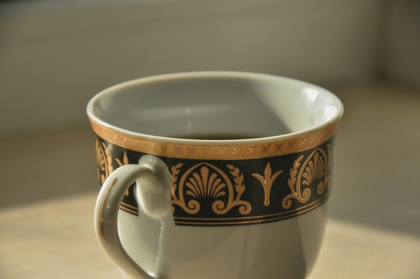 a cup with a design on it