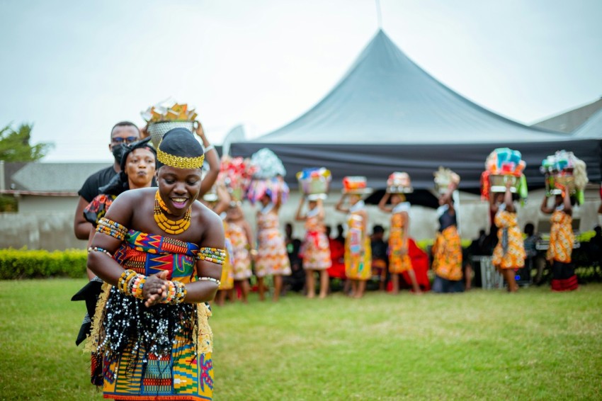 a group of people in traditional dress