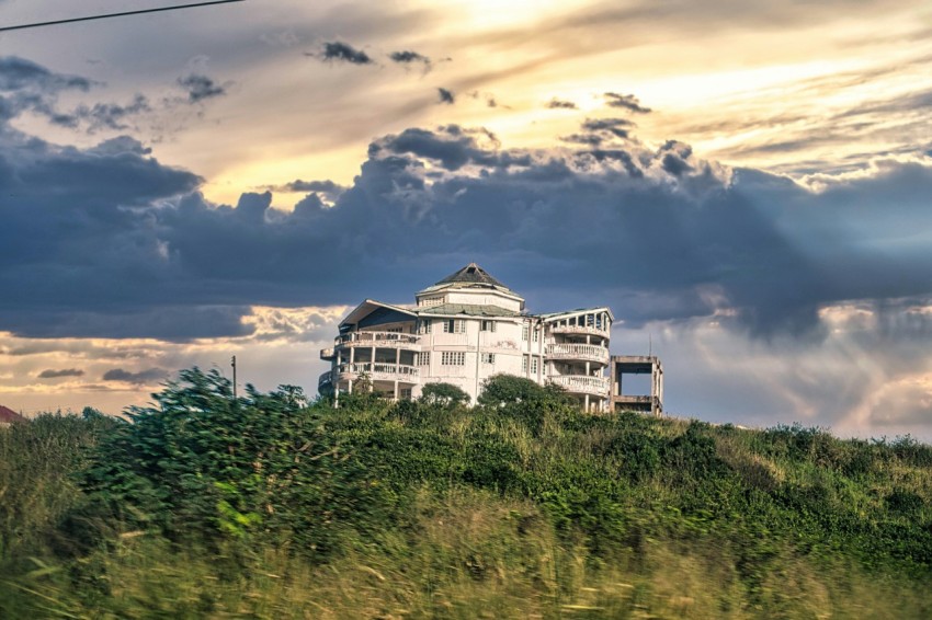 a large house on a hill