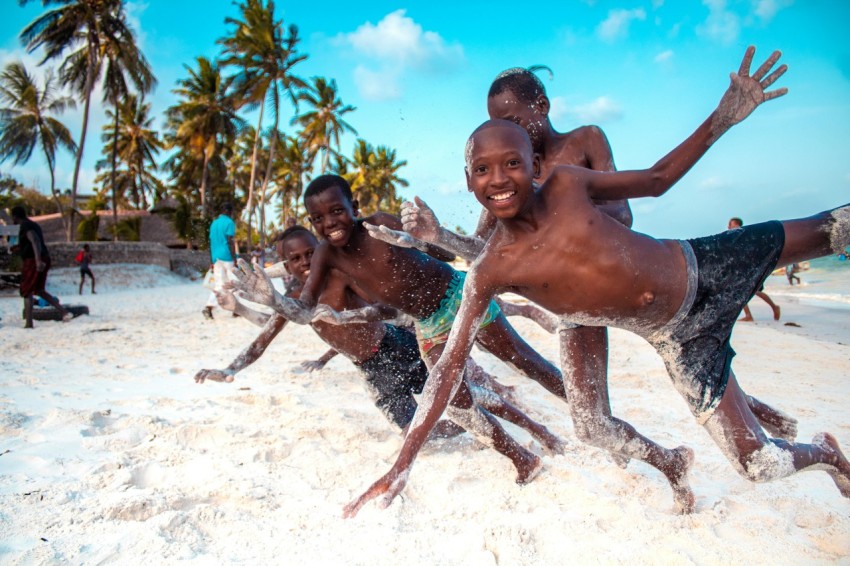 topless boys on beach