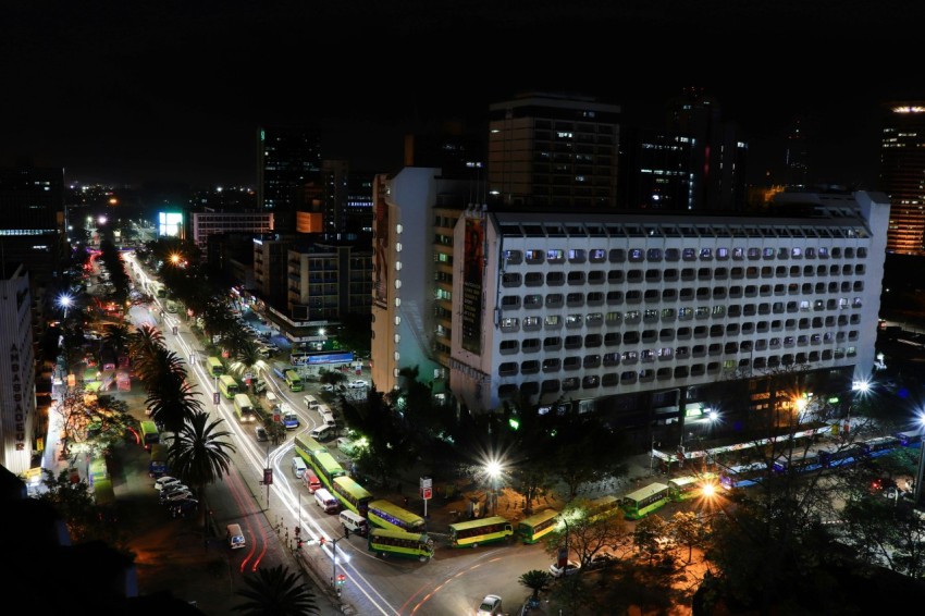 time lapse photography of road way and building