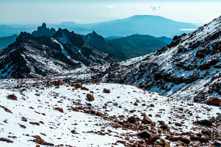 snow covered mountains at daytime