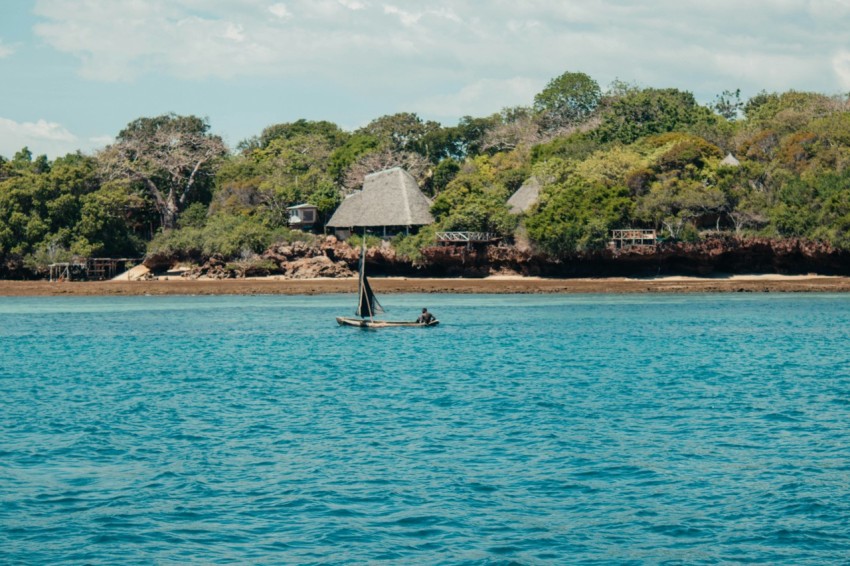 a person in a boat in the water