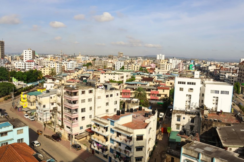 a view of a city with lots of tall buildings