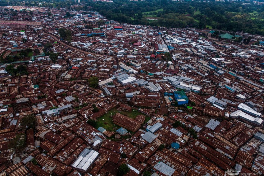 an aerial view of a city with lots of buildings